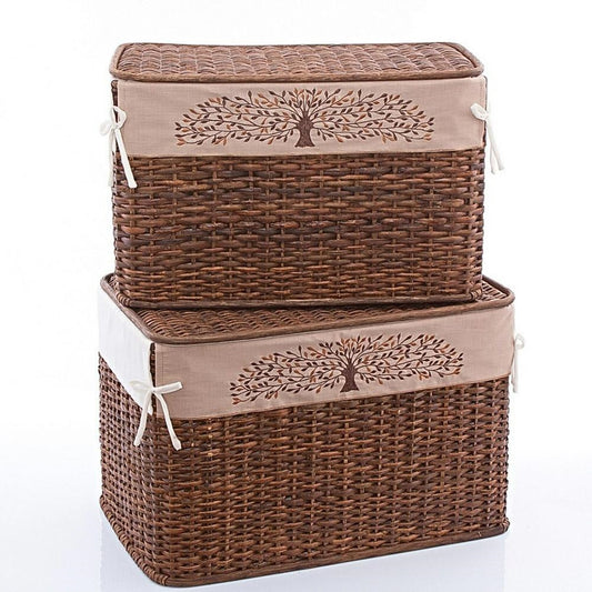Baule in rattan albero 68x42H43 in set di 2