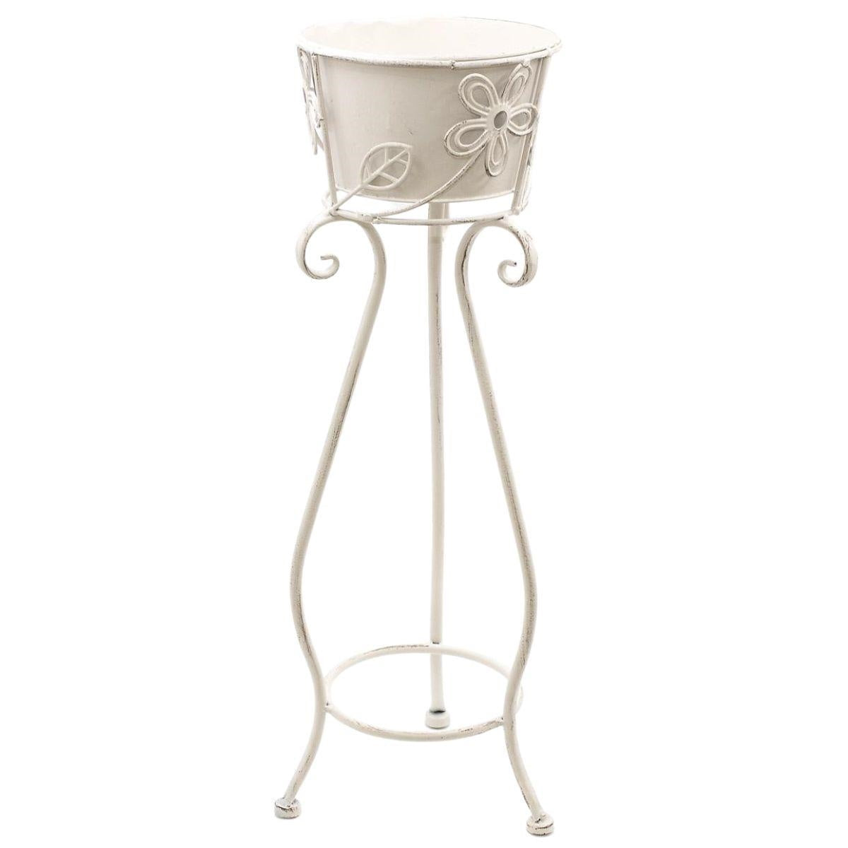 Vaso portapiante in metallo bianco Ø23H64