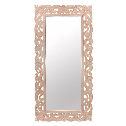 Specchio in legno di mango intagliato ed mdf 90H180