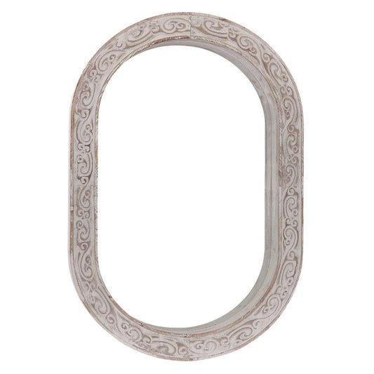 Specchio ovale in abete sbiancato 65X7H95
