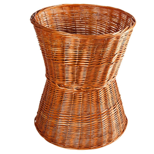 Cesto espositore a clessidra in vimini rosso Ø60H70