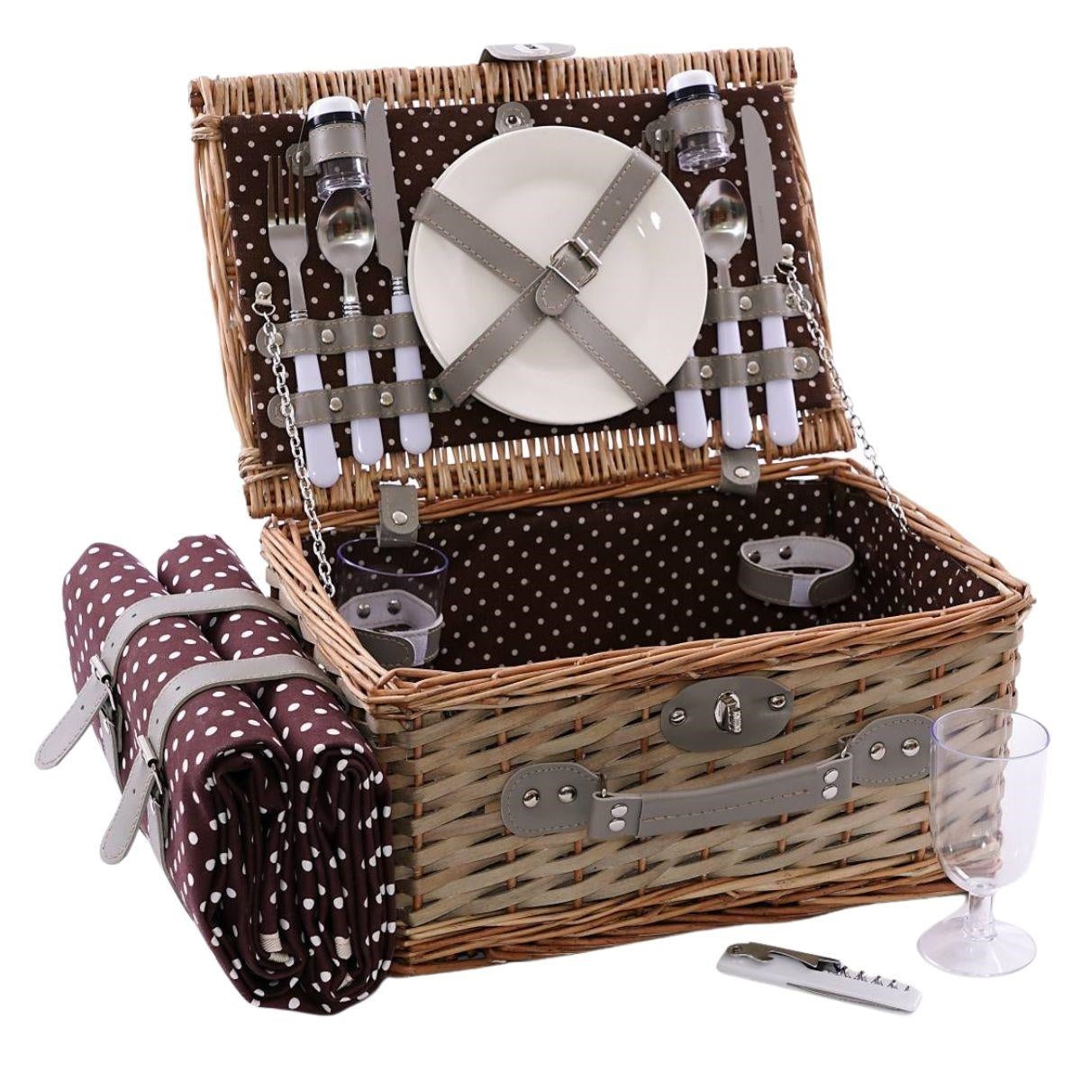 Cesto da picnic rettangolare in vimini 38X26H20