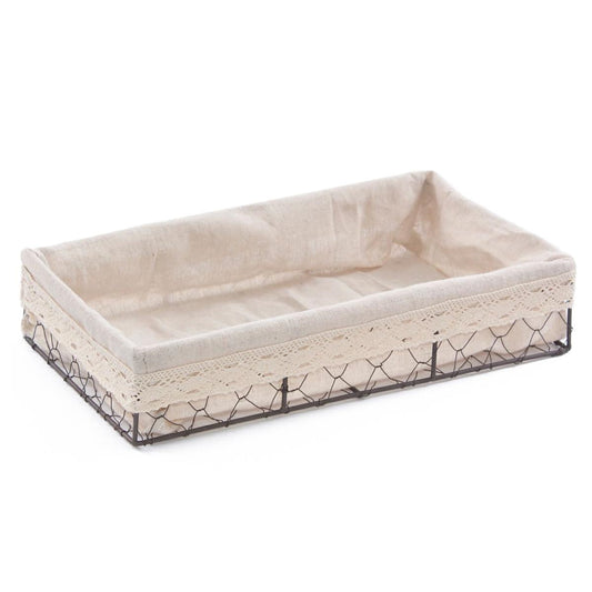 Cesto a rete in metallo con fodera 35X20H7