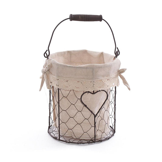 Cesto a rete in metallo con fodera Ø17H19