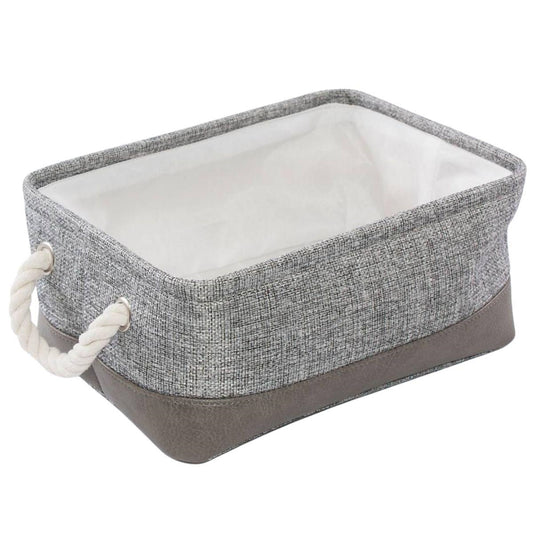 Cesto in tessuto grigio e marrone 28X20H12