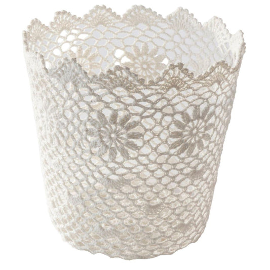 Cesto gettacarta in pizzo bianco Ø25H25