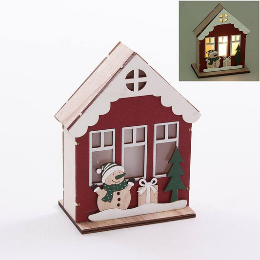 Cassetta rossa in compensato con led 12X7H15