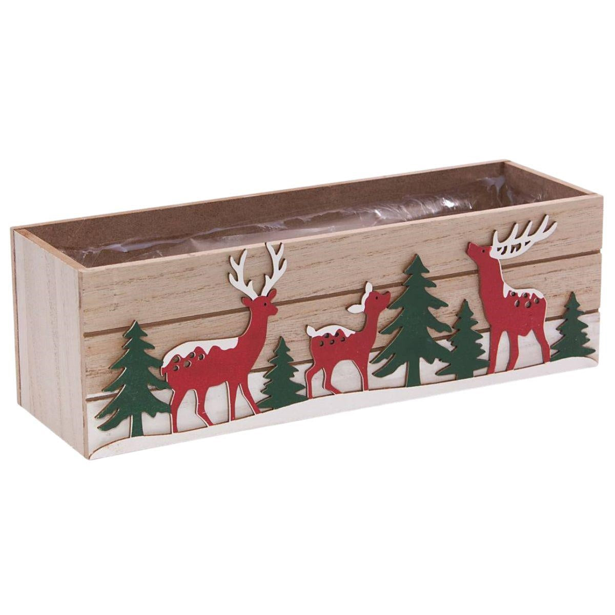 Cassetta rettangolare con renne 25X8H8