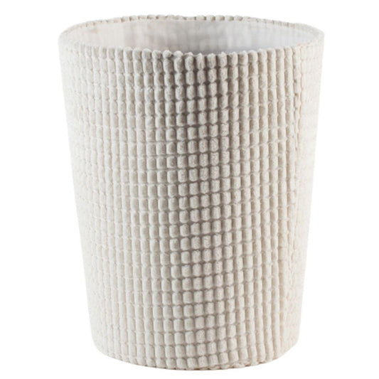 Cesto gettacarta in velluto bianco Ø25H30