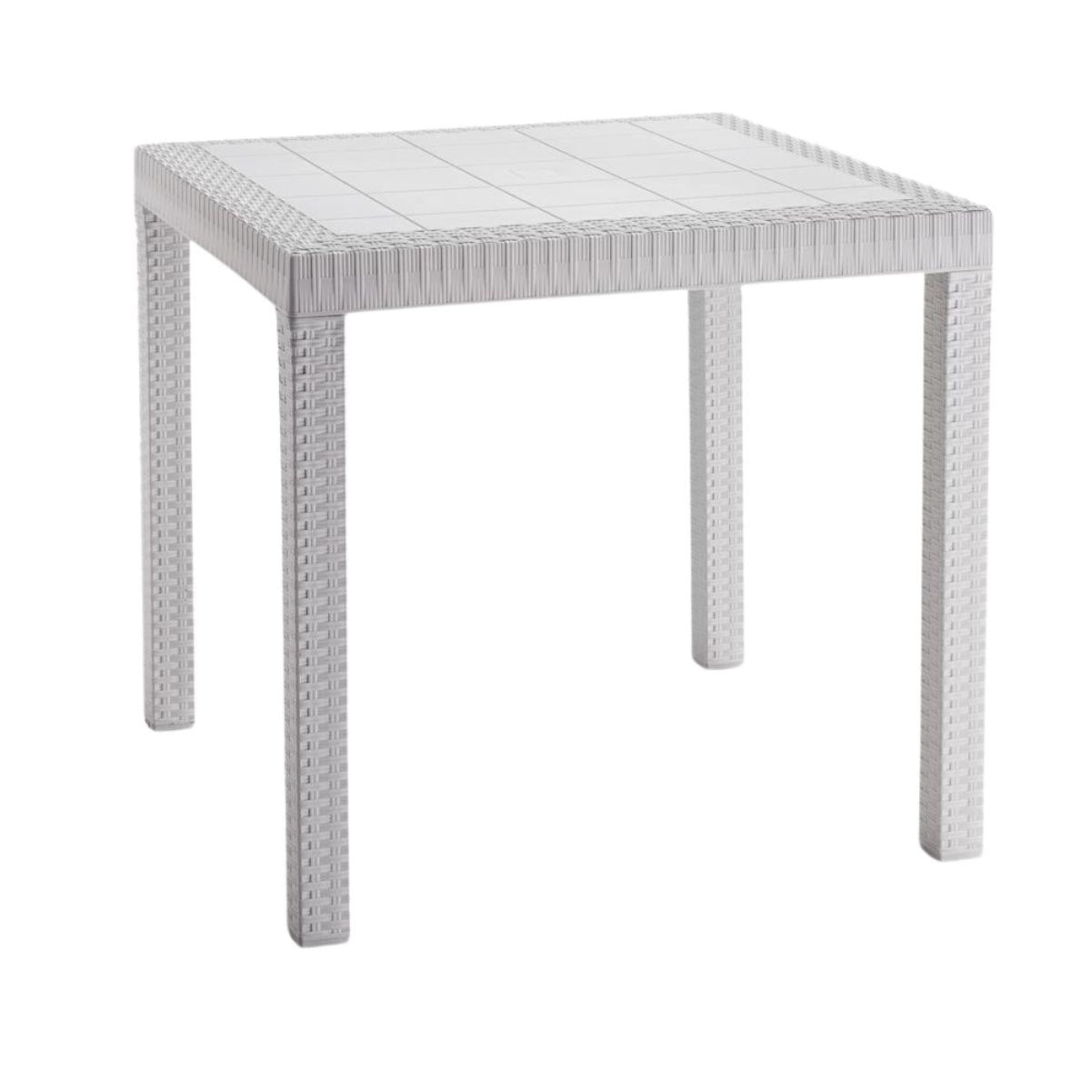 Tavolo da pranzo in resina bianca "Dallas" 80X80H74