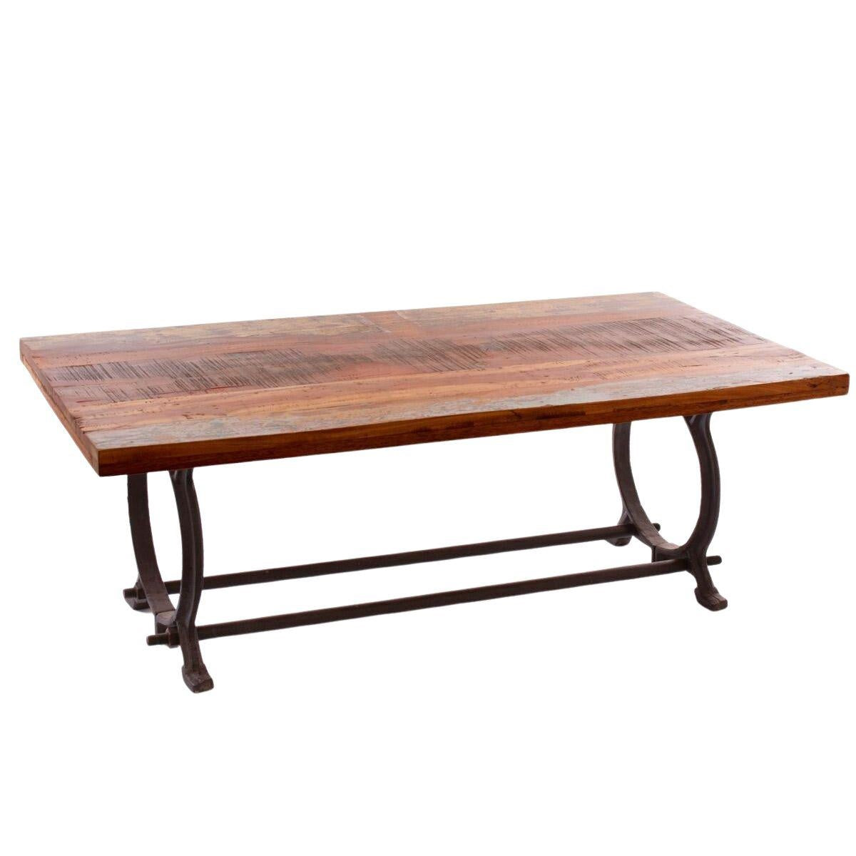 Tavolo da caffè in metallo e mango 122X60H46