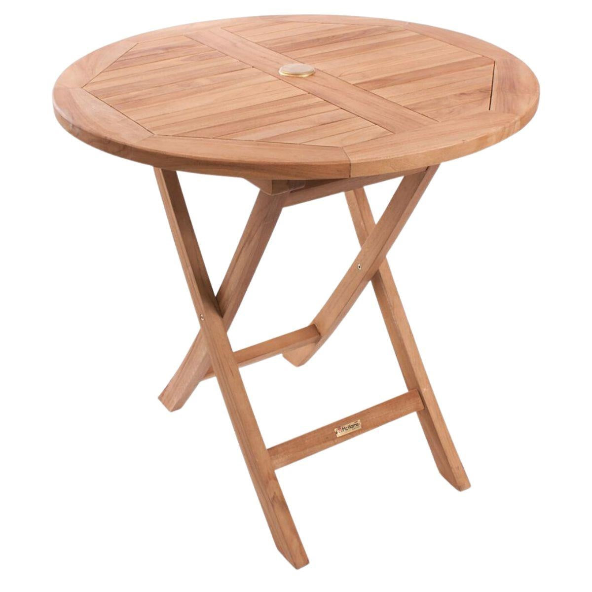 Tavolo rotondo pieghevole in teak Ø80H75