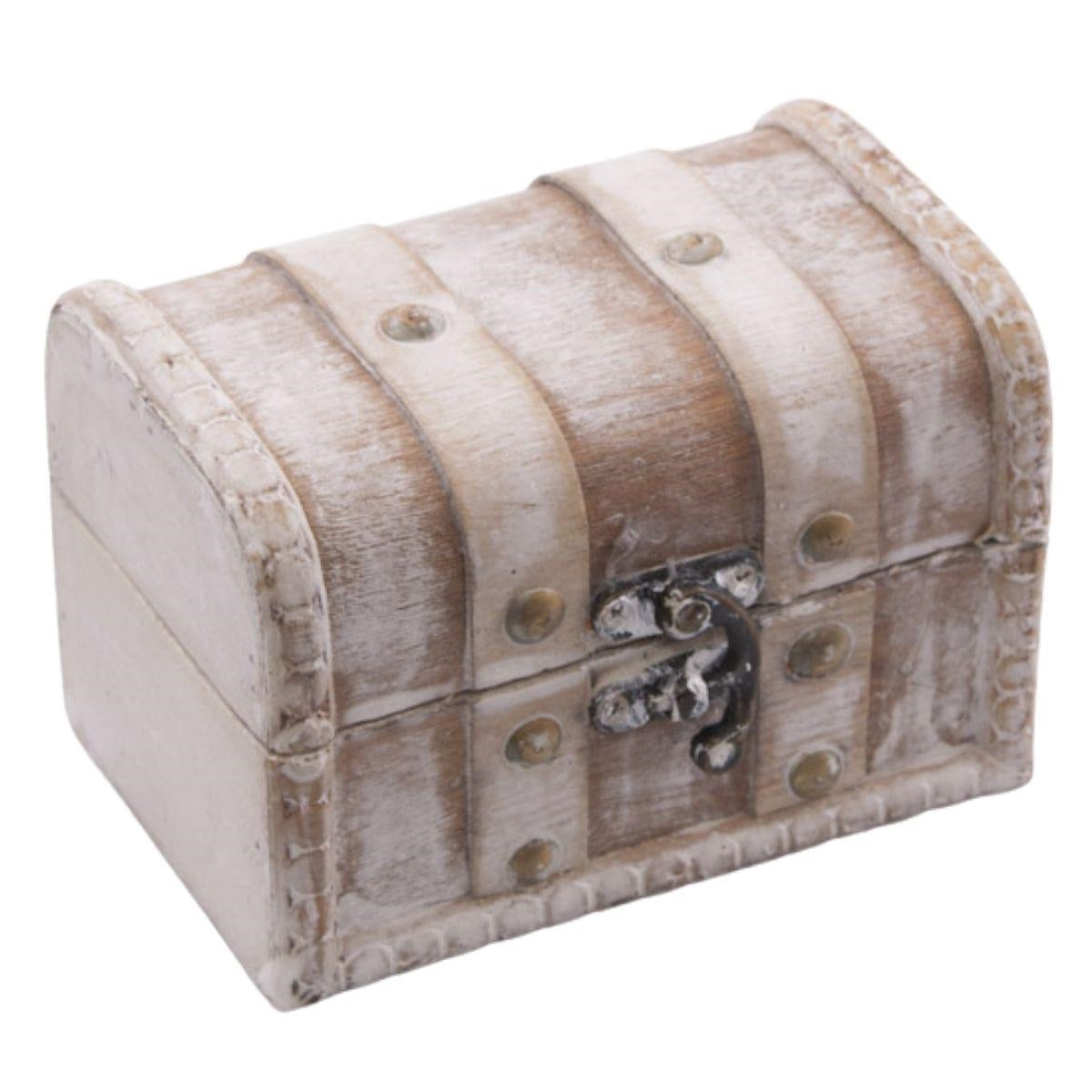 Baule piccolo in legno bianco 13X9H8.5