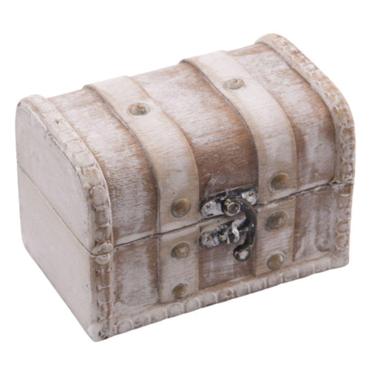 Baule piccolo in legno bianco 13X9H8.5