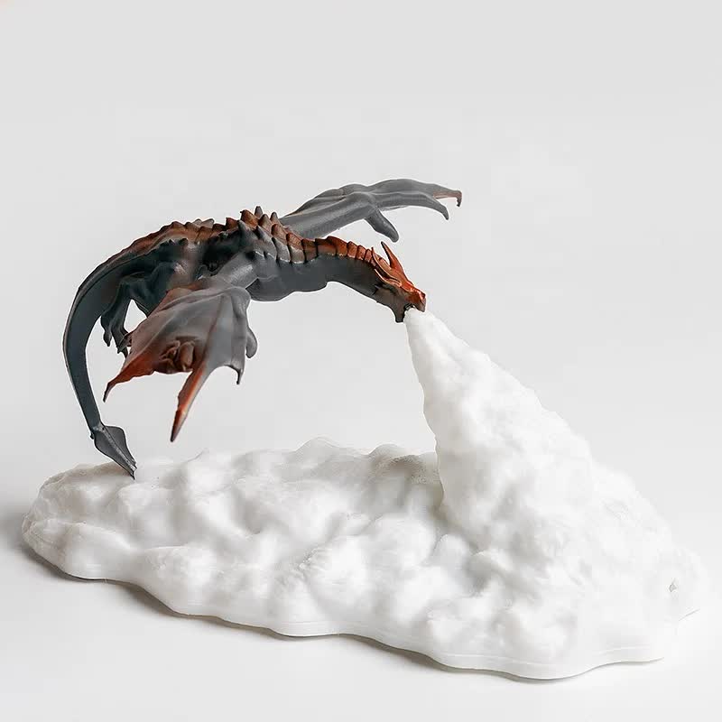 NNEDSZ Red Fire Dragon 3D Printed LED Dragon Flame Night Light – Unique Decorative Lamp for Desk, Bedroom & Gift Ideas