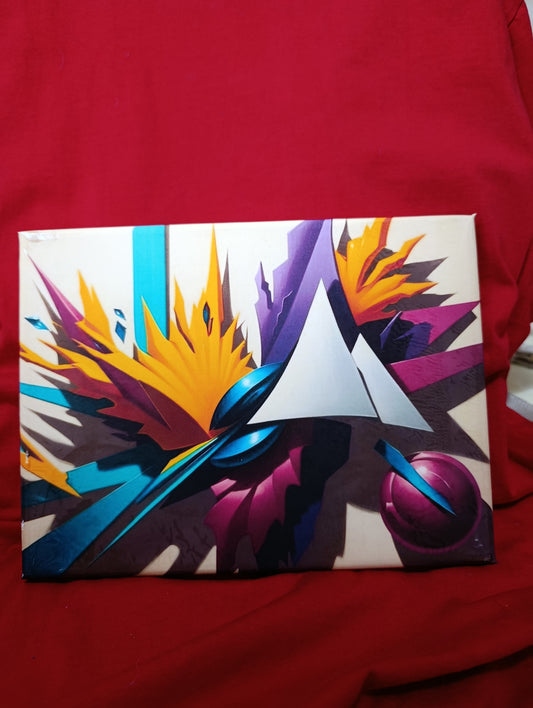 Stampa su tela intelaiata 18x24 soggetto astratto .