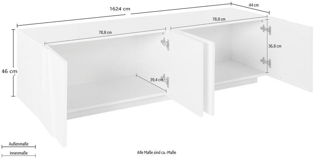 Porta tv PING 160 cm 4 ante battenti - Milano 7 Arte e Design