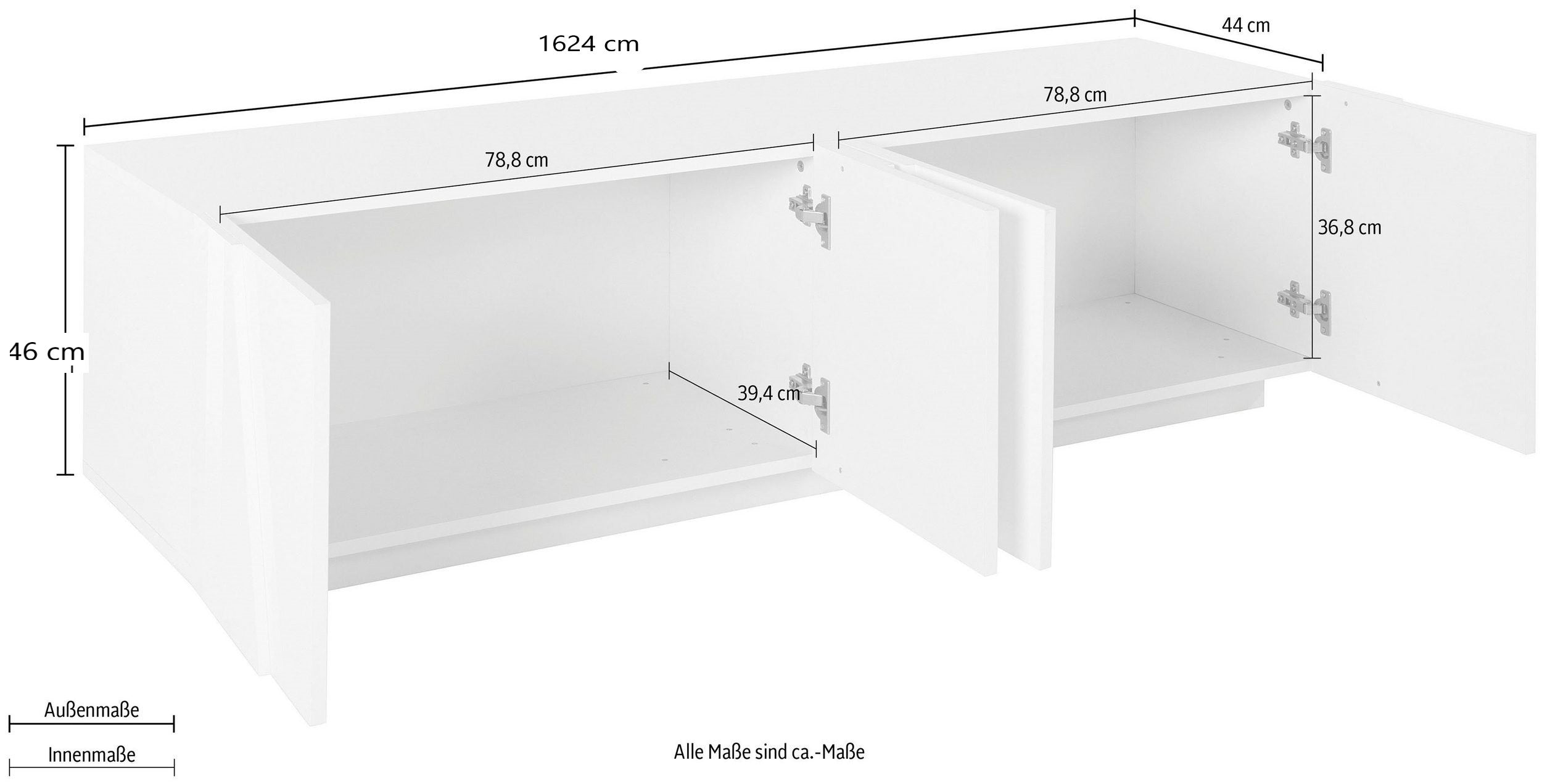 Porta tv PING 160 cm 4 ante battenti - Milano 7 Arte e Design