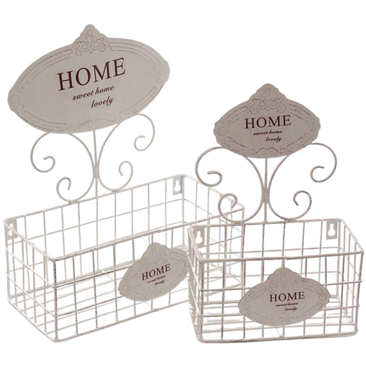 Mensola in metallo bianco 30X15H37 in set di 2