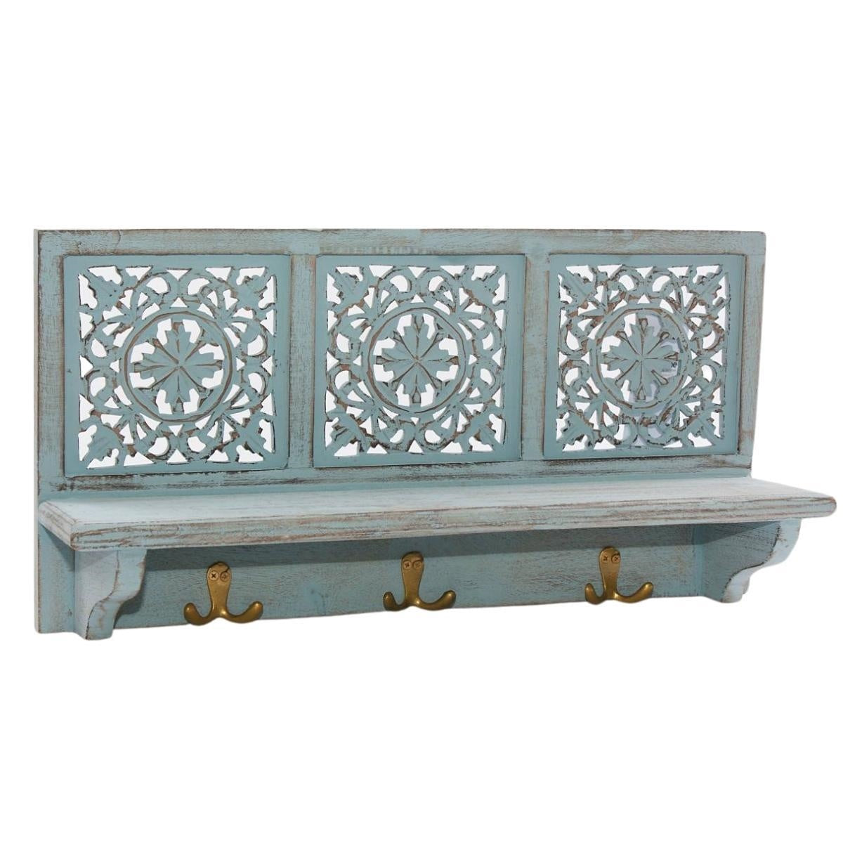 Attaccapanni in mango azzurro 62X15H30