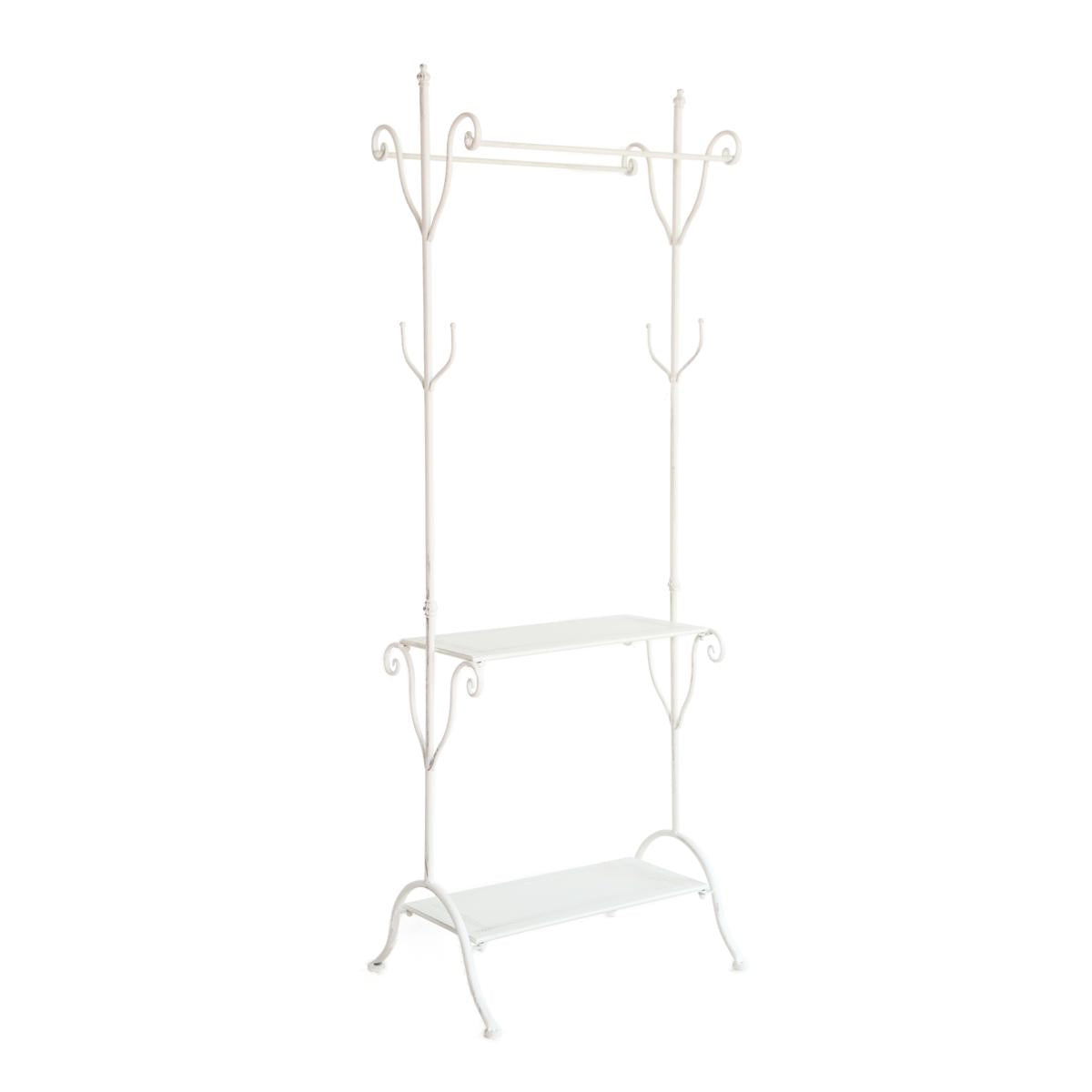Appendiabiti in metallo bianco 60X30H174