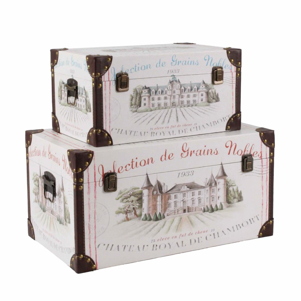 Baule in mdf "Chateau" 48x28x25 in set di 2