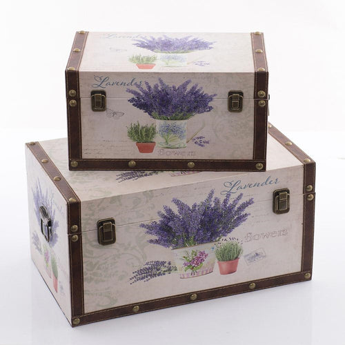 Baule in mdf "Lavanda"47X28H26 in set di 2 - Milano 7 Arte e Design