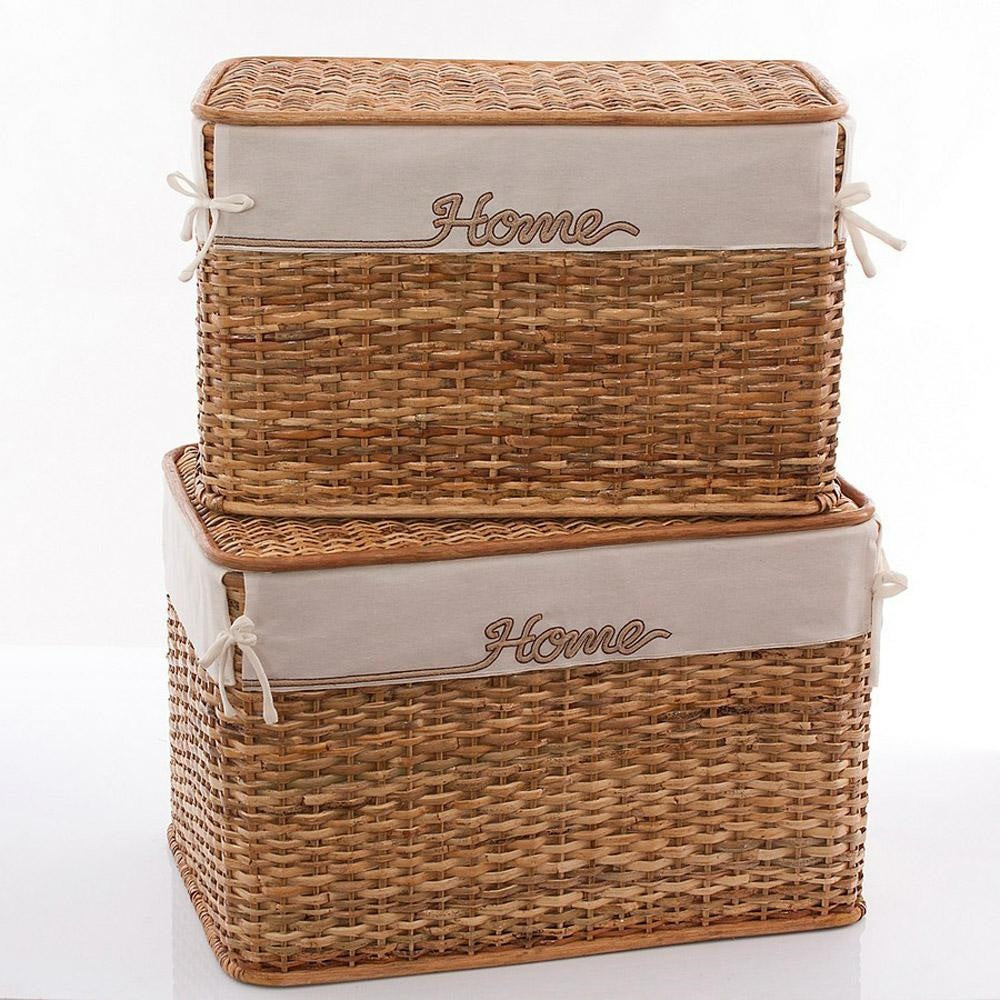 Baule in rattan "Home" 68x42H43 in set di 2