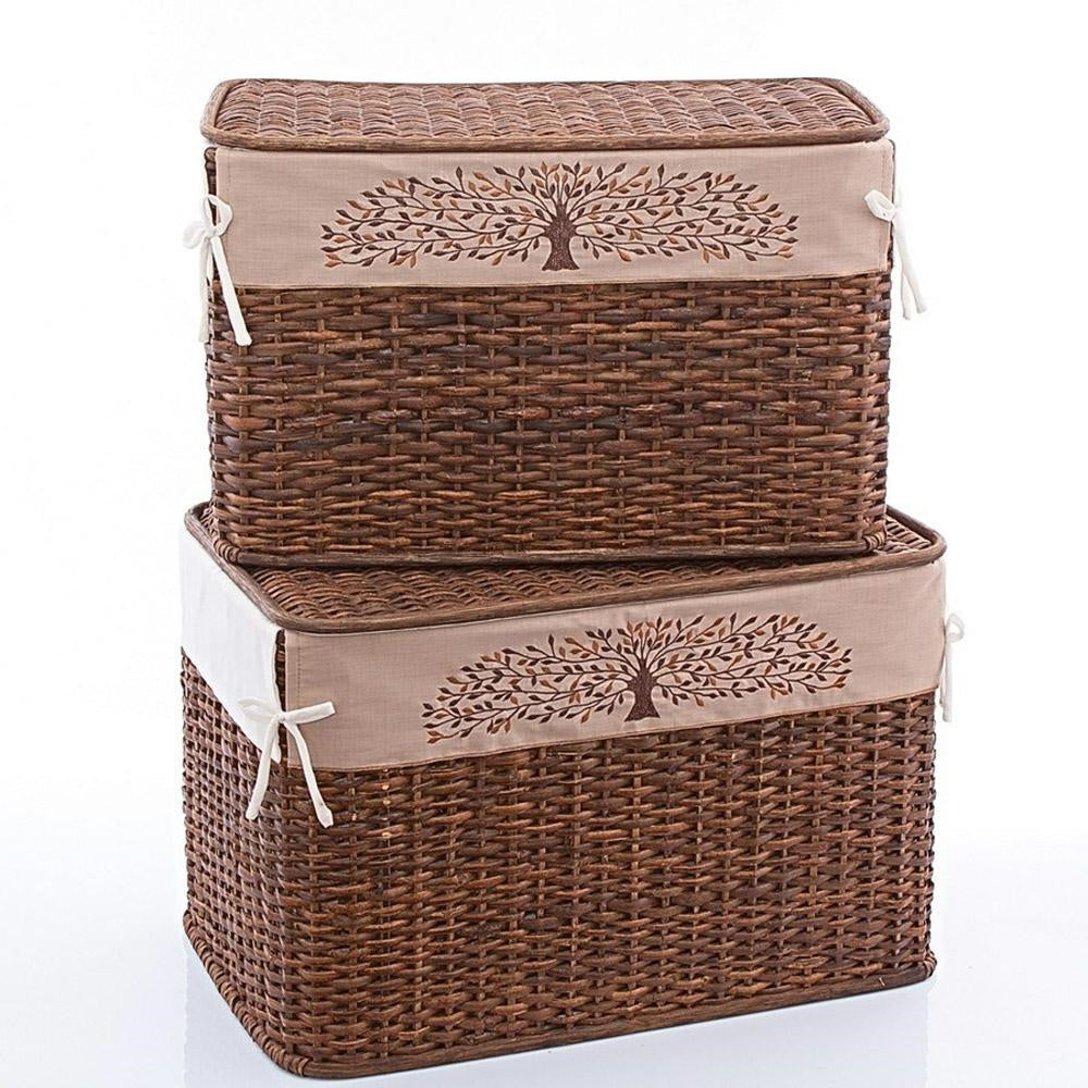 Baule in rattan albero 68x42H43 in set di 2