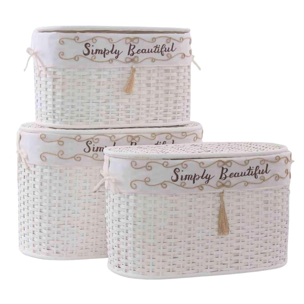 Baule in bambù 68x42H43 in set di 3
