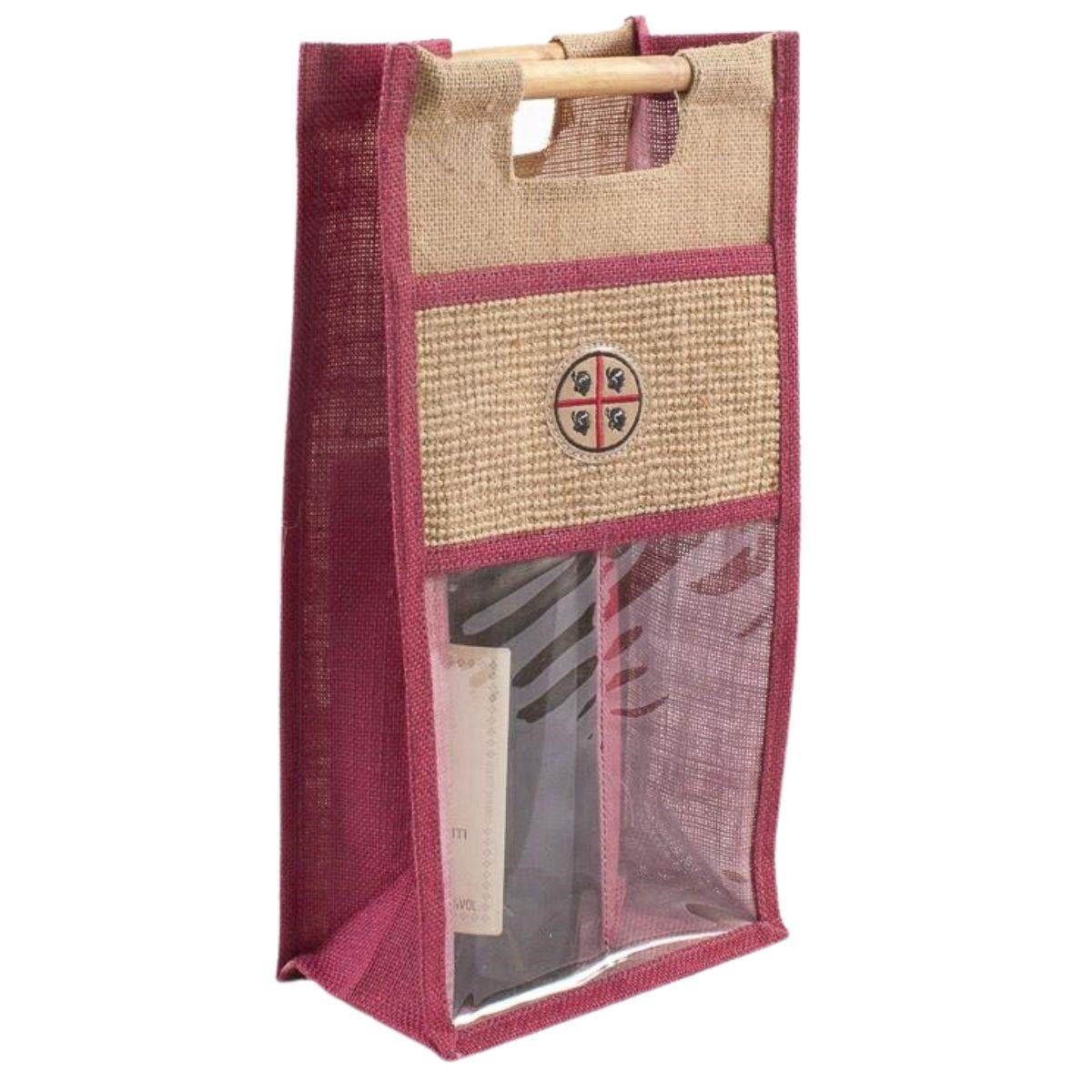 Portabottiglie doppio in juta 40x20H13