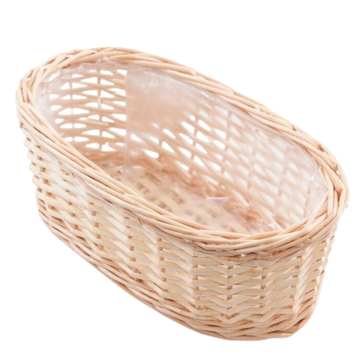 Vaschetta in vimini bianco 30X15H11