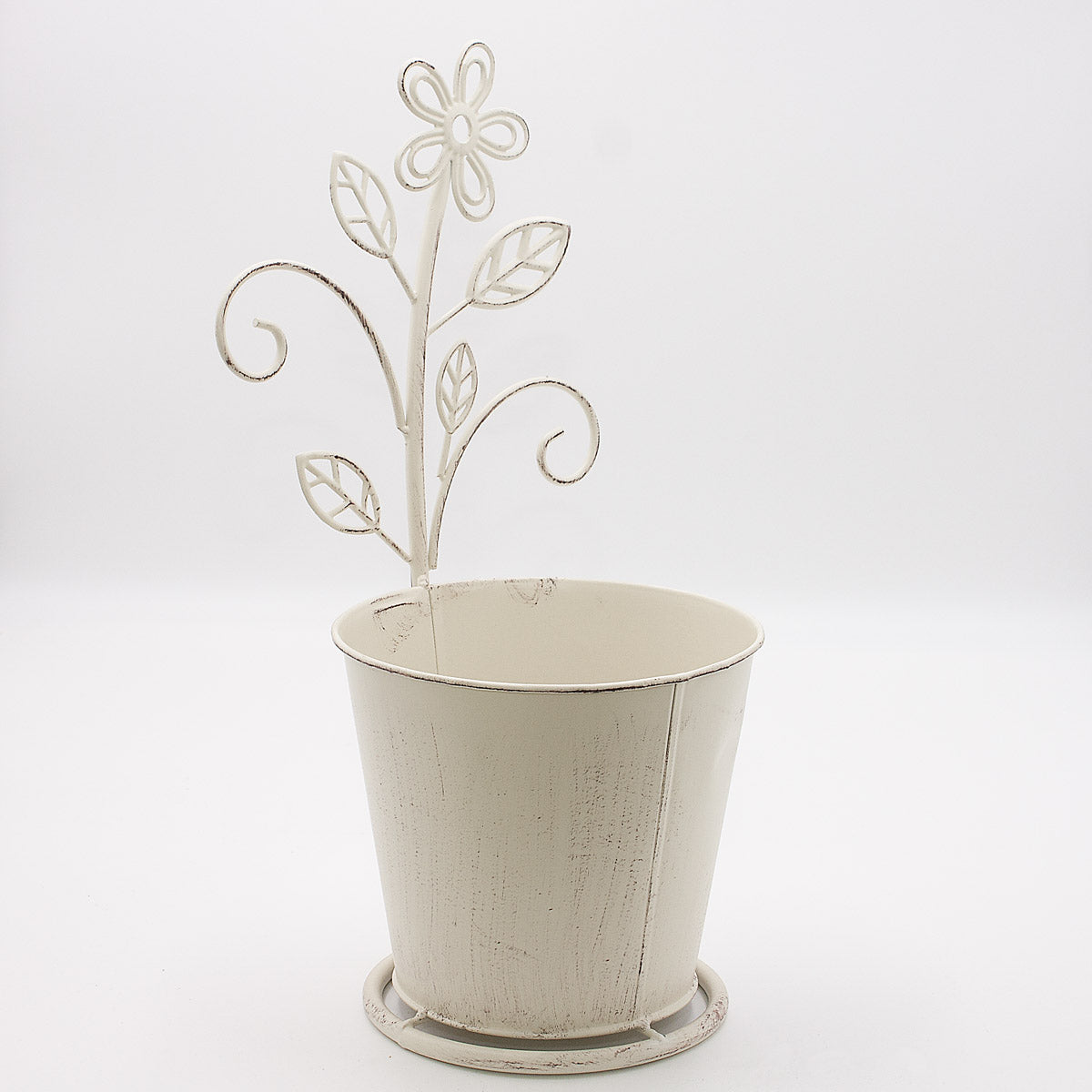 Portavaso in metallo avorio 22X18H41