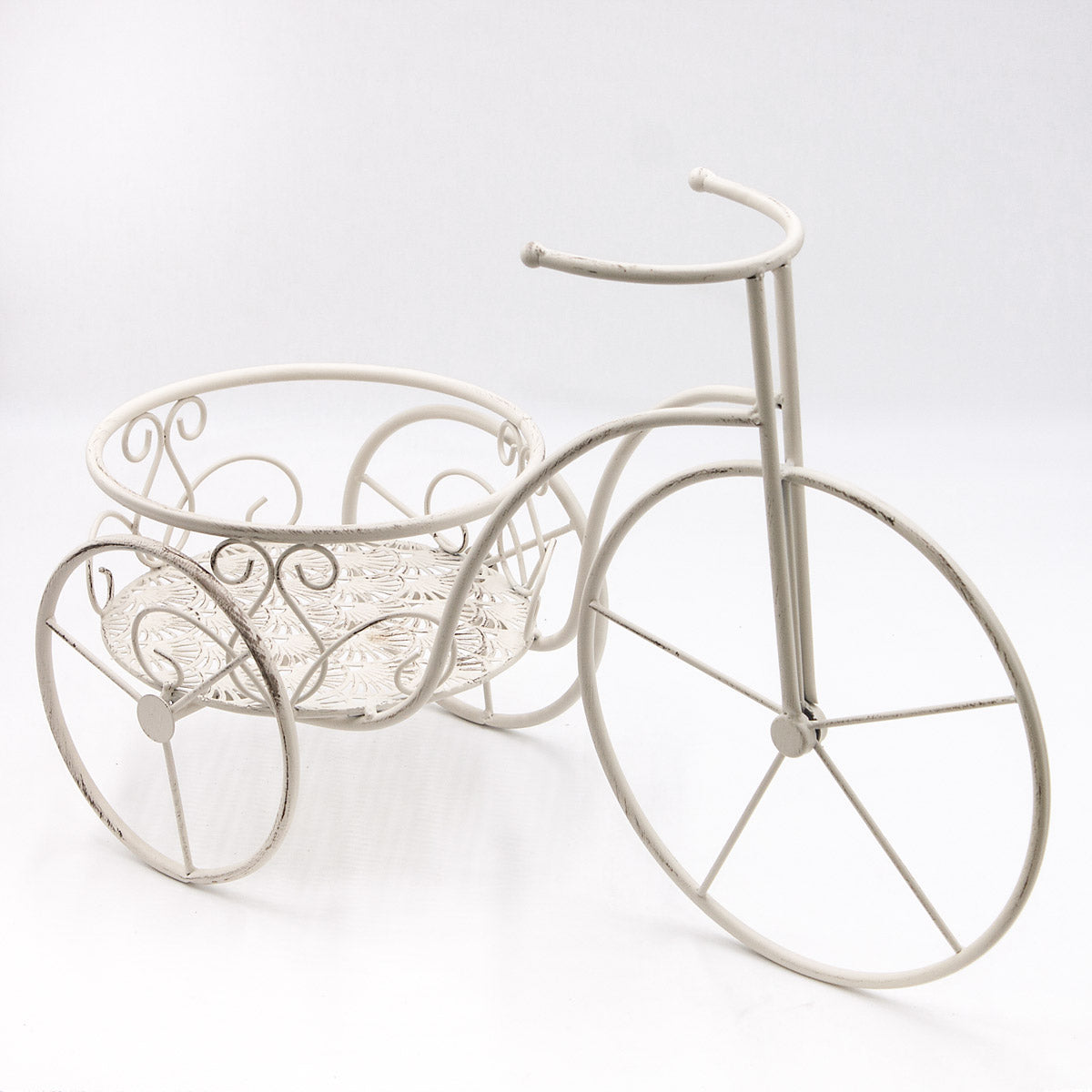 Portavaso bici in metallo avorio 55X25H36