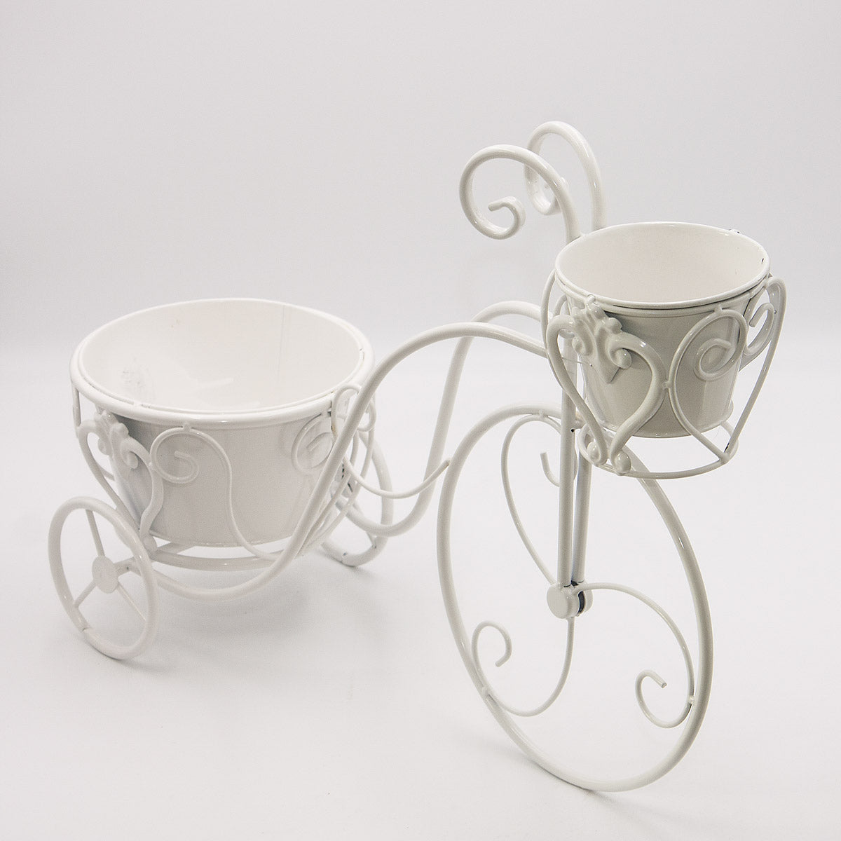 Portavaso bici in metallo avorio 55X20H41