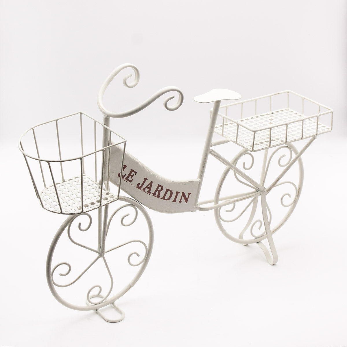 Portavaso bicicletta in metallo bianco 57X12H42