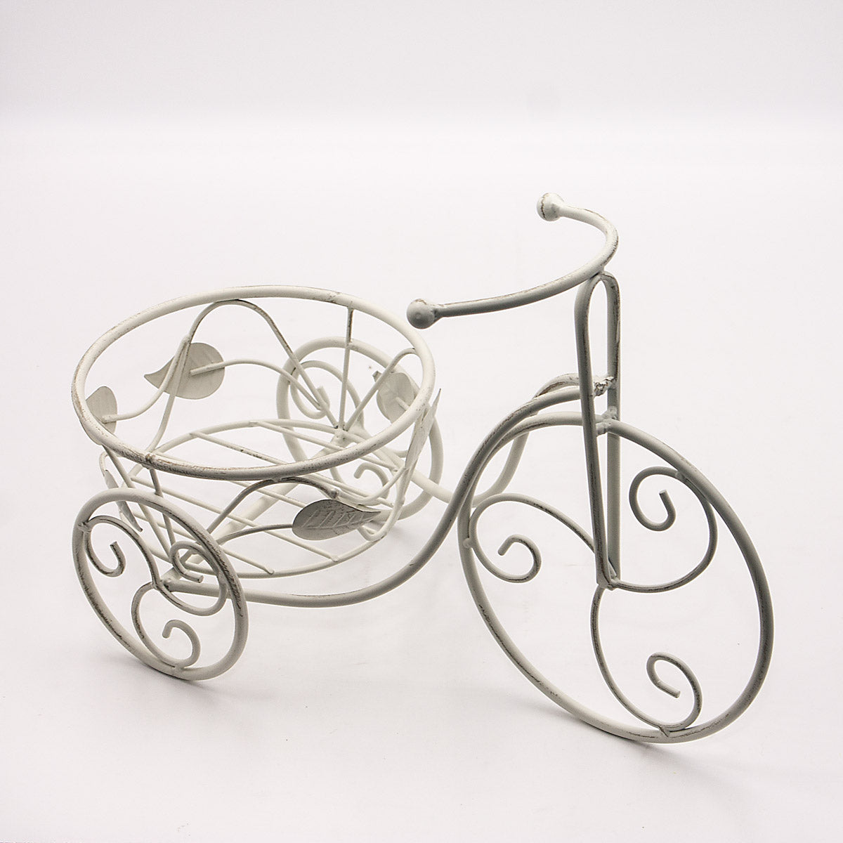 Portavaso bicicletta in metallo bianco  40X19H26 - Milano 7 Arte e Design