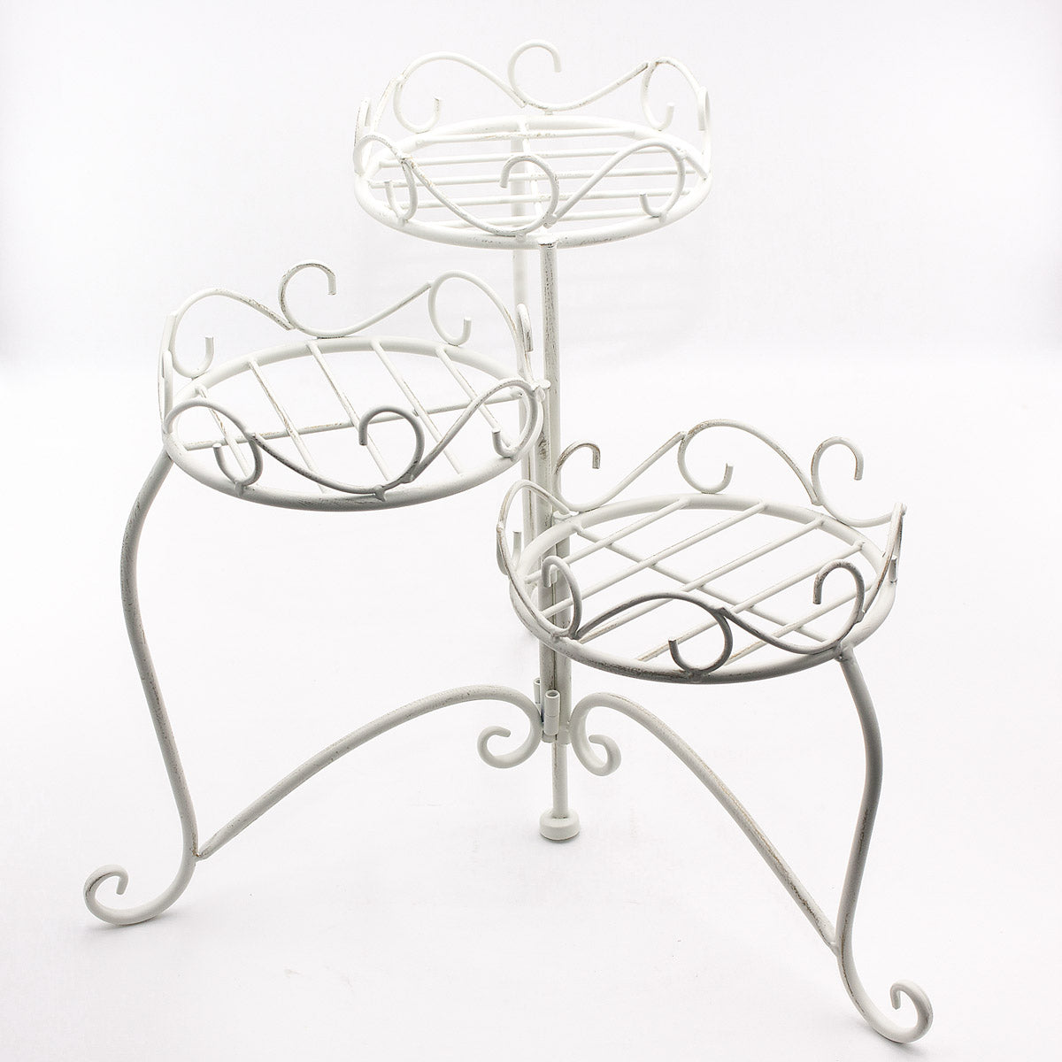 Portavaso in metallo bianco 51X40H39