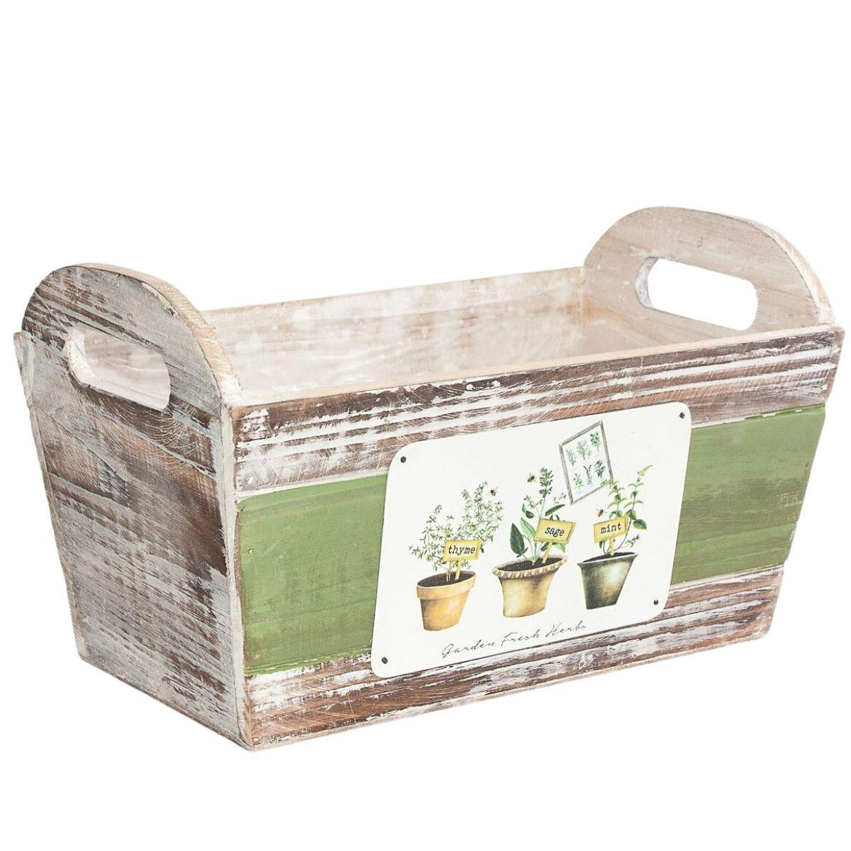 Vaschetta in legno di abete "Fresh Herbs" 28X16H13