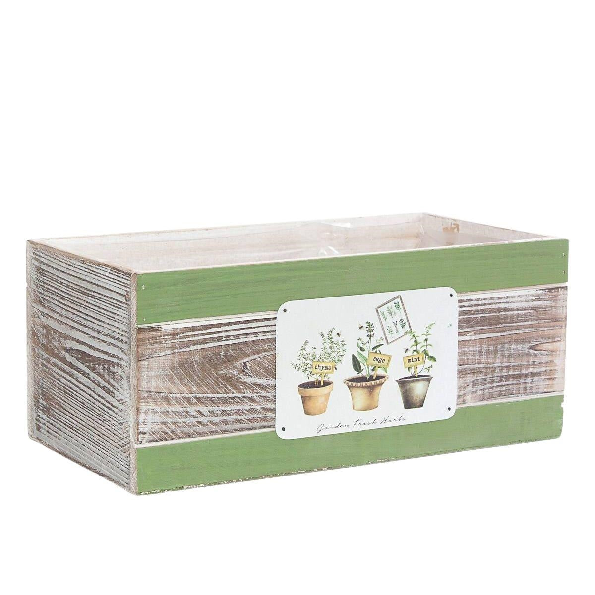 Vaschetta in legno di abete "Fresh Herbs" 33X17H14 - Milano 7 Arte e Design
