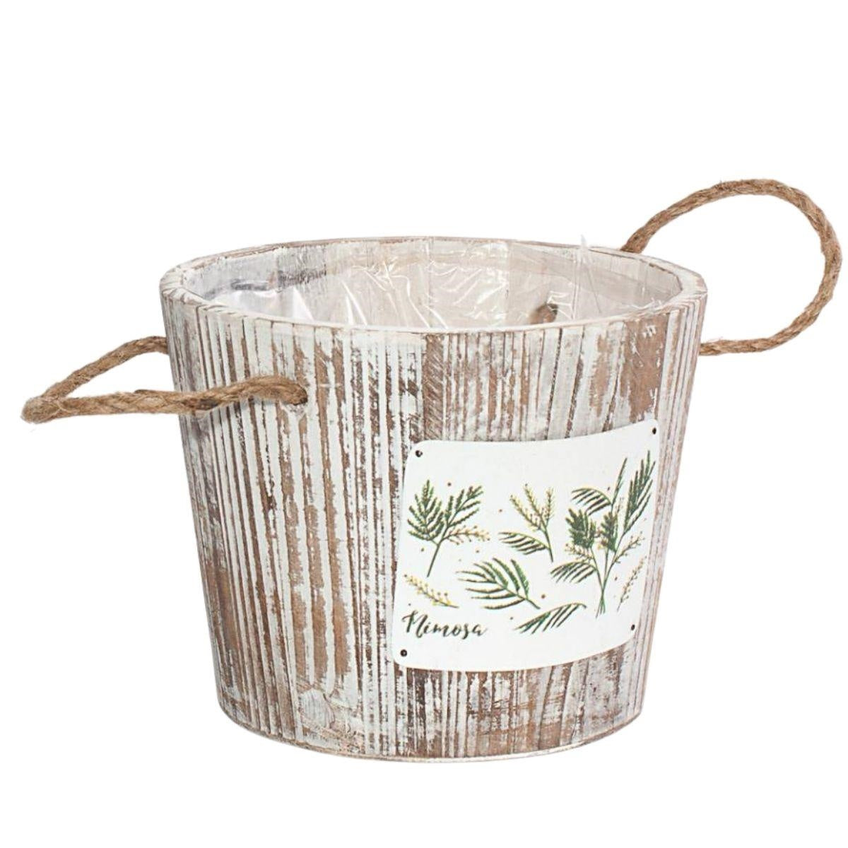 Ciotola in legno di abete e corda "Mimosa" Ø19H15