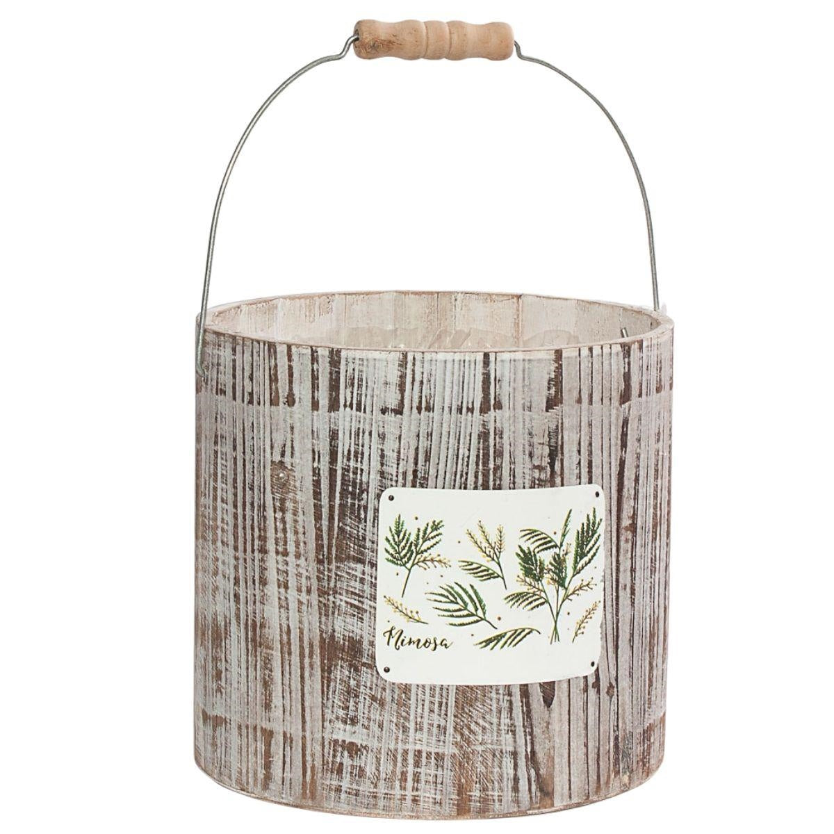 Ciotola in legno di abete con manico "Mimosa" Ø20H19