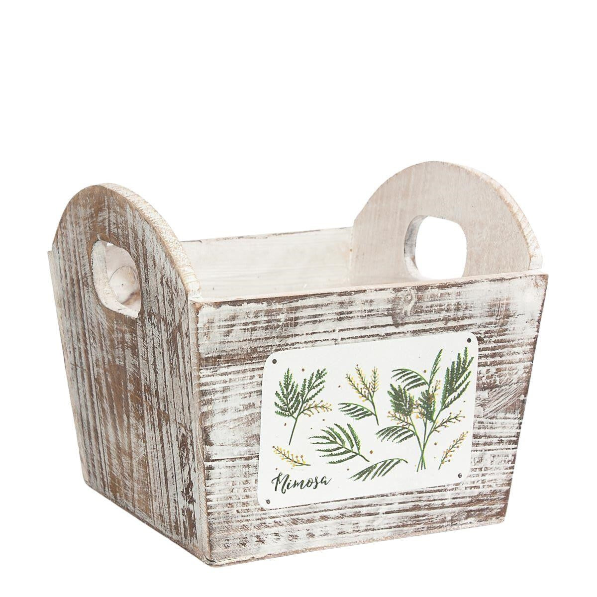 Vaschetta in legno di abete "Mimosa" 19,5X19,5H13