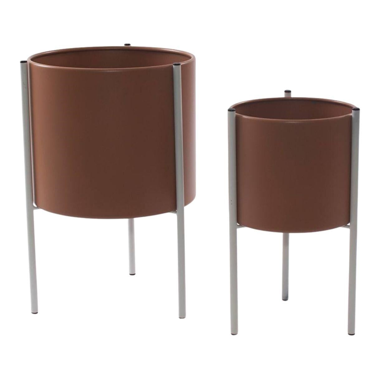 Portavaso in metallo bianco Ø25H35 in set di 2 - Milano 7 Arte e Design