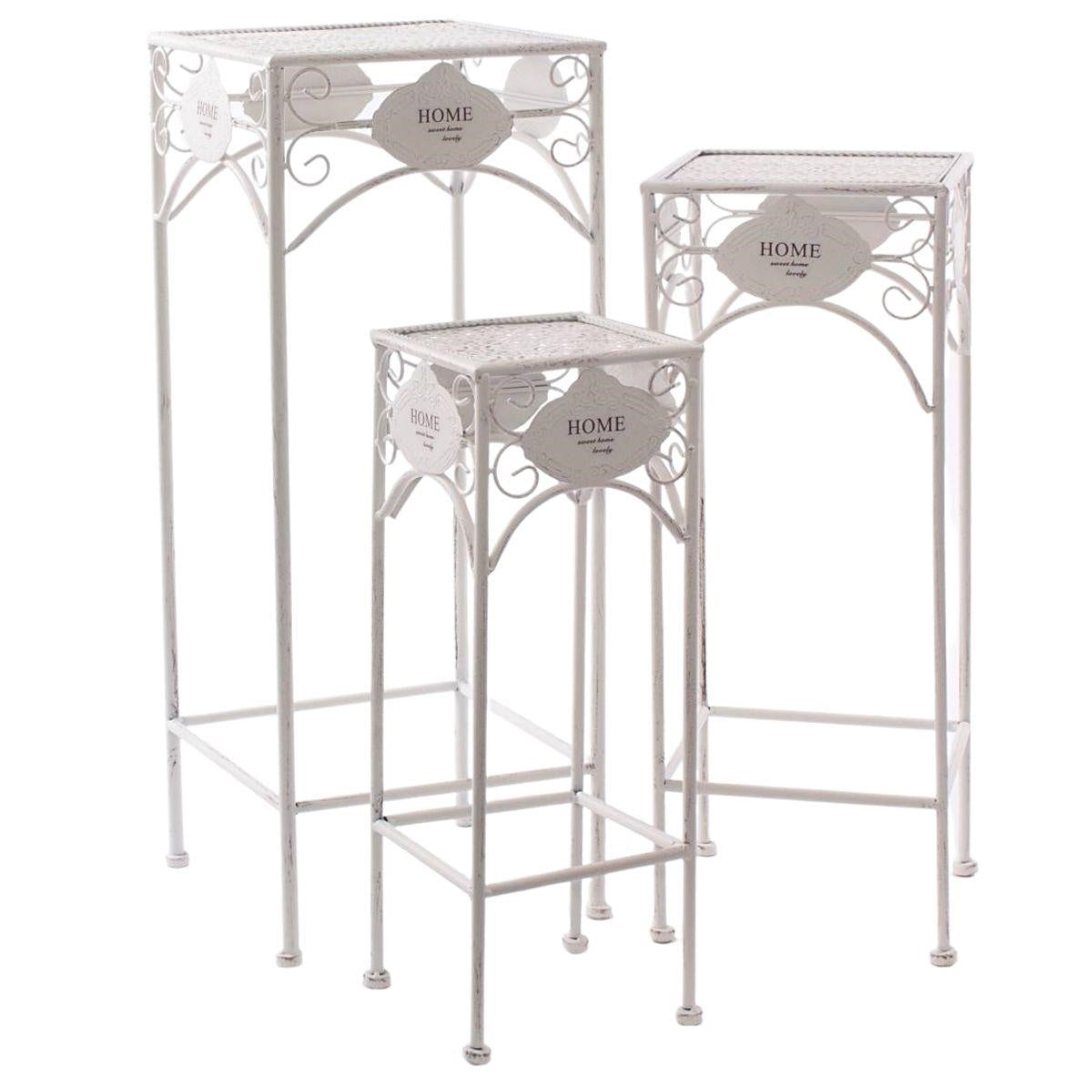 Portavaso in bianco 28X28H70 in set di 3