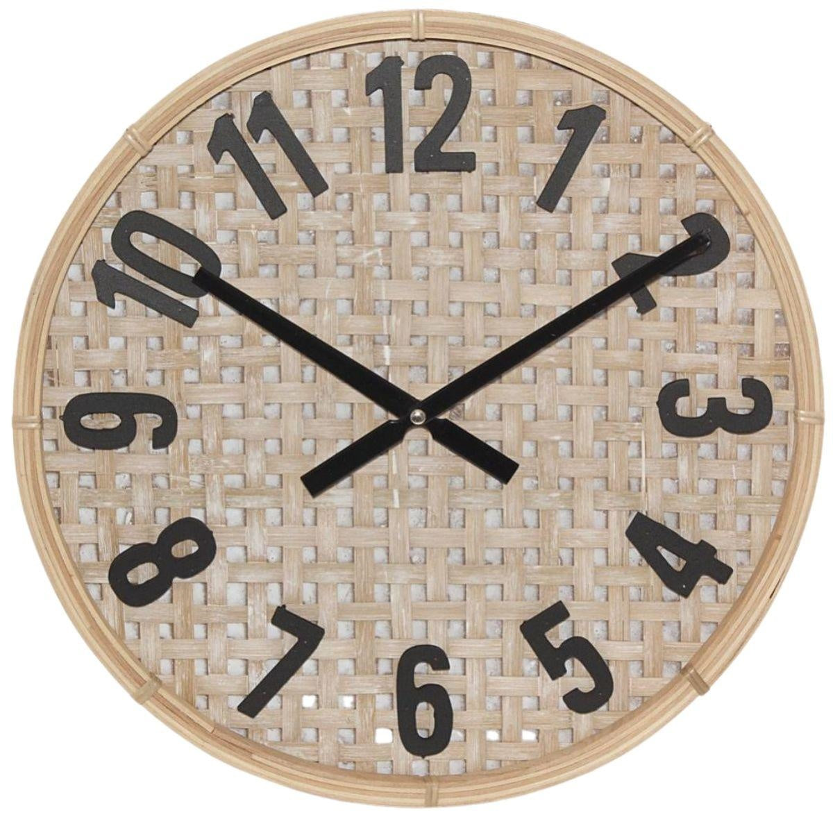 Orologio in mdf e rattan Ø40