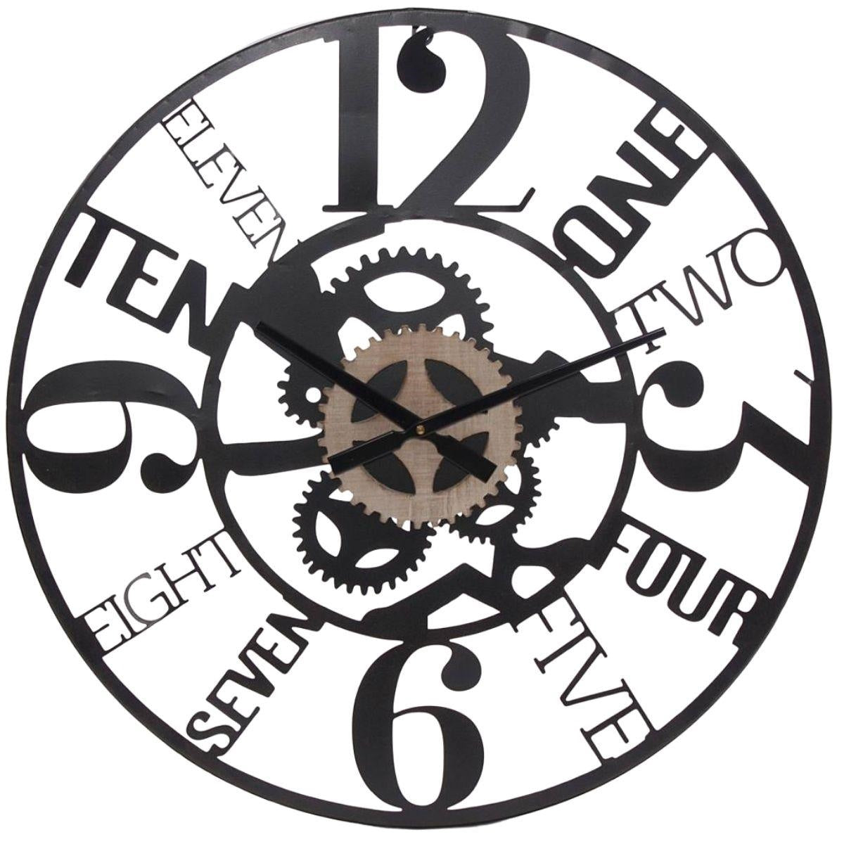 Orologio in mdf e metallo Ø60