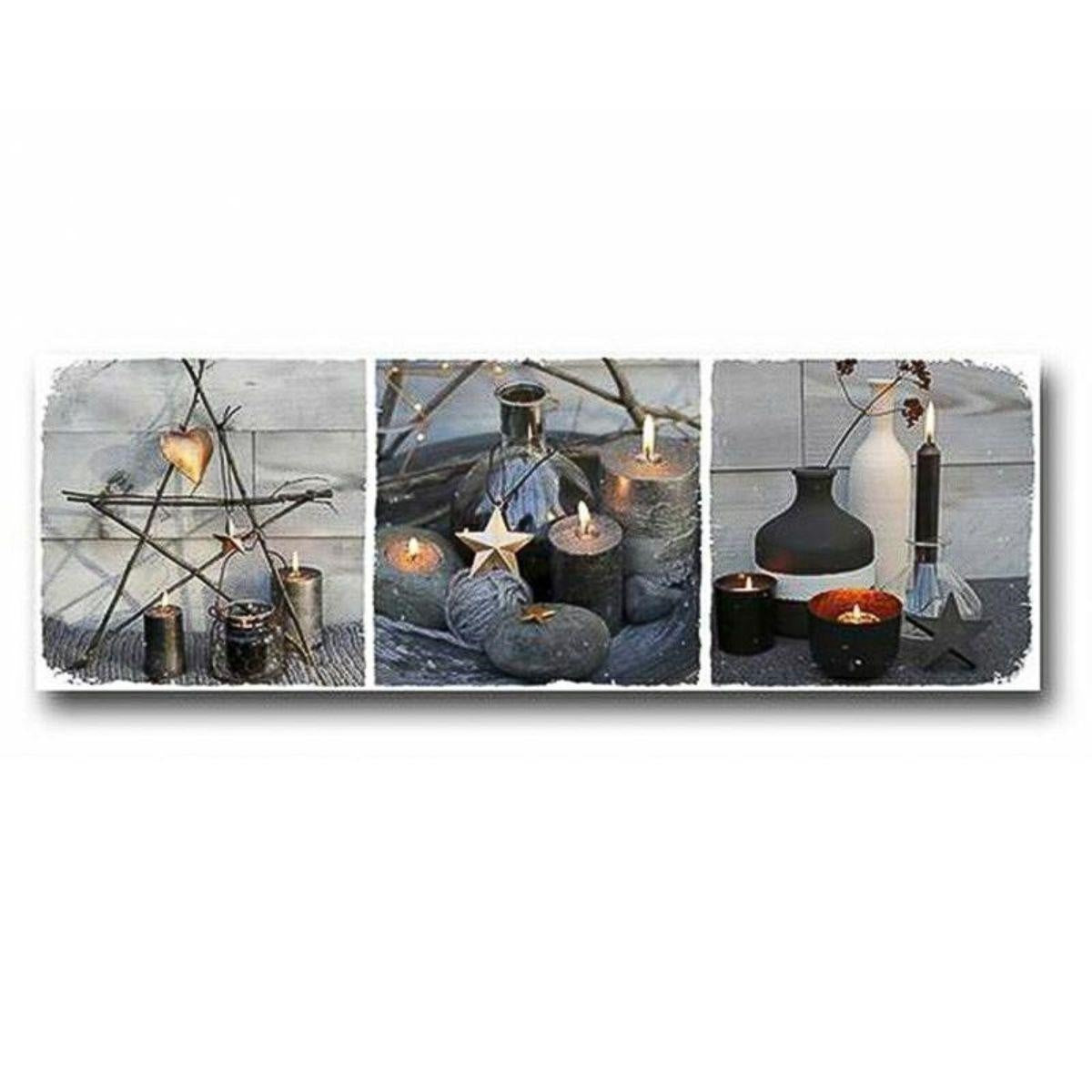Quadro dipinto candele 30x90 - Milano 7 Arte e Design