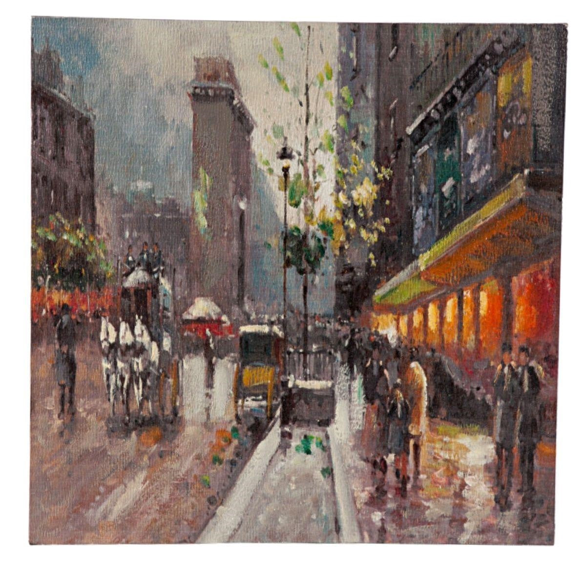 Quadro dipinto città 60X60 cm - Milano 7 Arte e Design