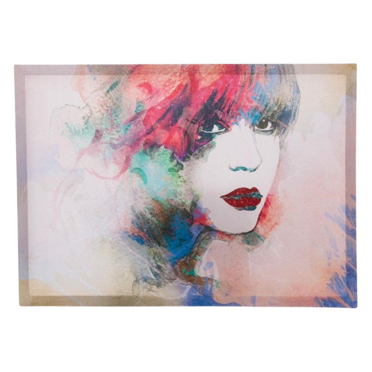 Quadro dipinto volto donna 70x50